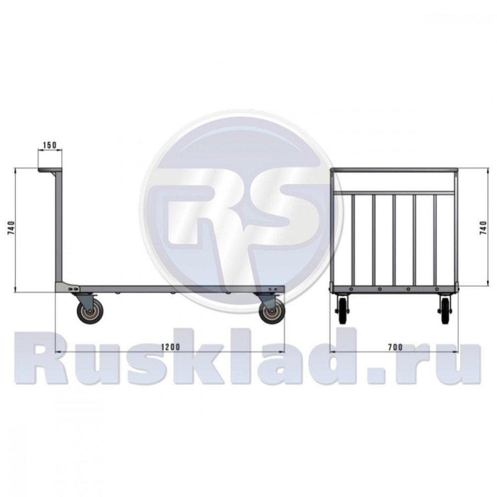 Тележка платформенная усиленная. ТПУ Тележка платформенная усиленная. ТПУ